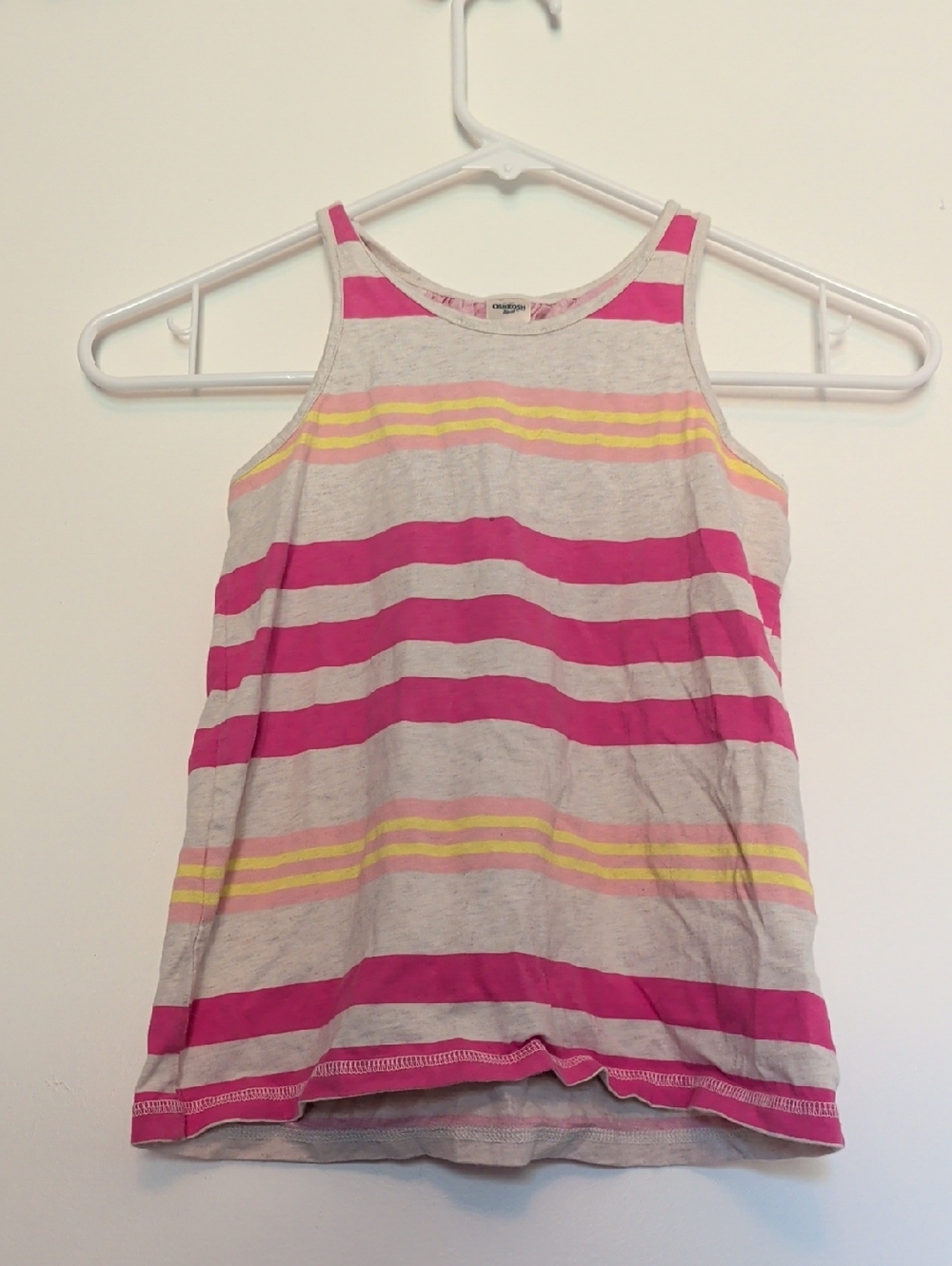 OshKosh B'gosh Pink, Yellow & Gray Striped Tank Top